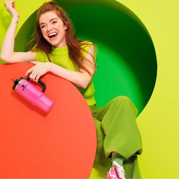 Stanley Neon Pink 40oz Tumbler with Straw - Picture 2 of 6